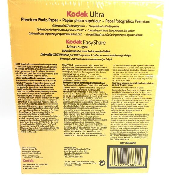 Kodak Ultra 4" x 6" Premium Photo Paper High Gloss 74 lb 10 mil 200 sheets - Picture 3 of 4